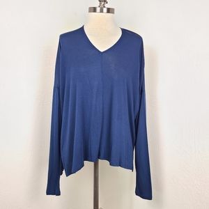 Vince Navy Blue Long Sleeve Top